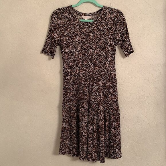 Lauren Conrad Pink Black Ribbed Scoop Neck Dress Size Small - Picture 1 of 9
